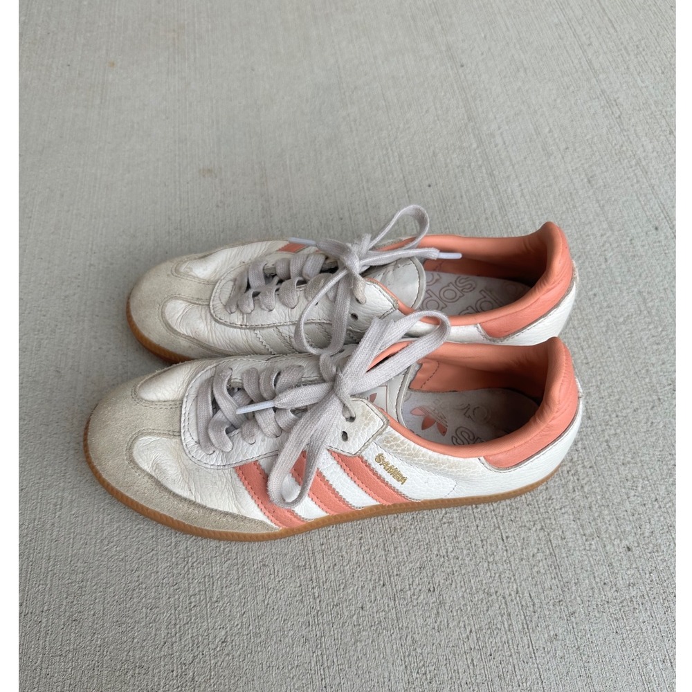 Adidas Samba OG White Coral Pink Sneakers Shoes Womens Size 6